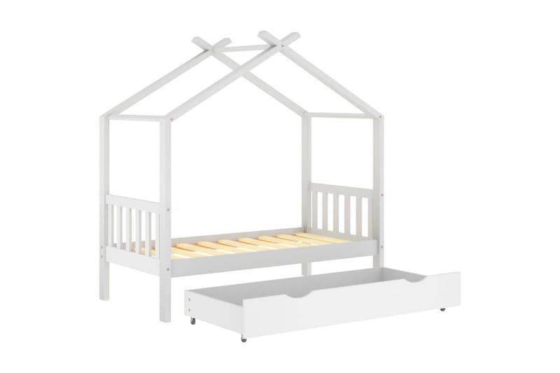 Hussäng med låda vit massiv furu 80x160 cm - Hussäng