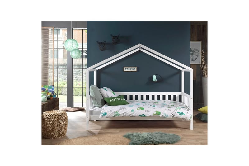 Hussäng med staket Dallas 90x200 cm Vit - Vit - Barn & bebis - Barnmöbler - Barnsäng & juniorsäng