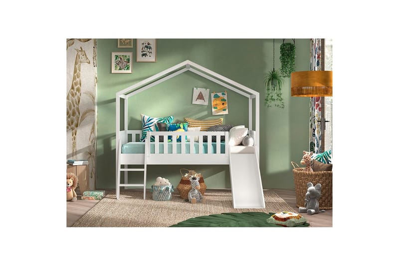 Hussäng med staket och låda Dallas 90x200 cm Antracit - Antracit - Barn & bebis - Barnmöbler - Barnsäng & juniorsäng