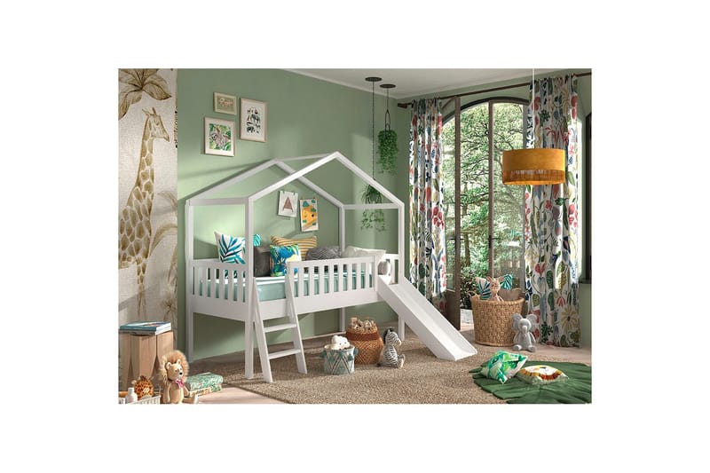 Hussäng med staket och låda Dallas 90x200 cm Antracit - Antracit - Barn & bebis - Barnmöbler - Barnsäng & juniorsäng