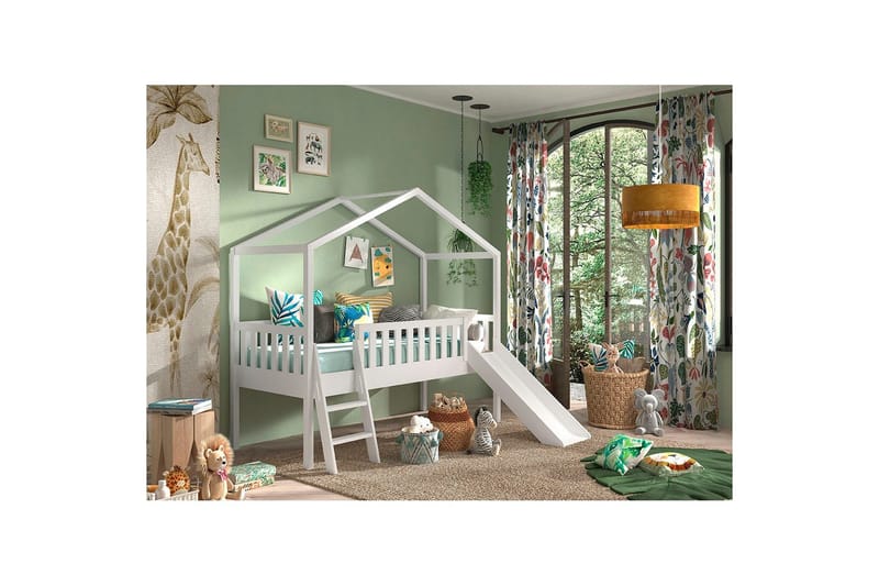 Hussäng med staket och låda Dallas 90x200 cm Antracit - Antracit - Barn & bebis - Barnmöbler - Barnsäng & juniorsäng