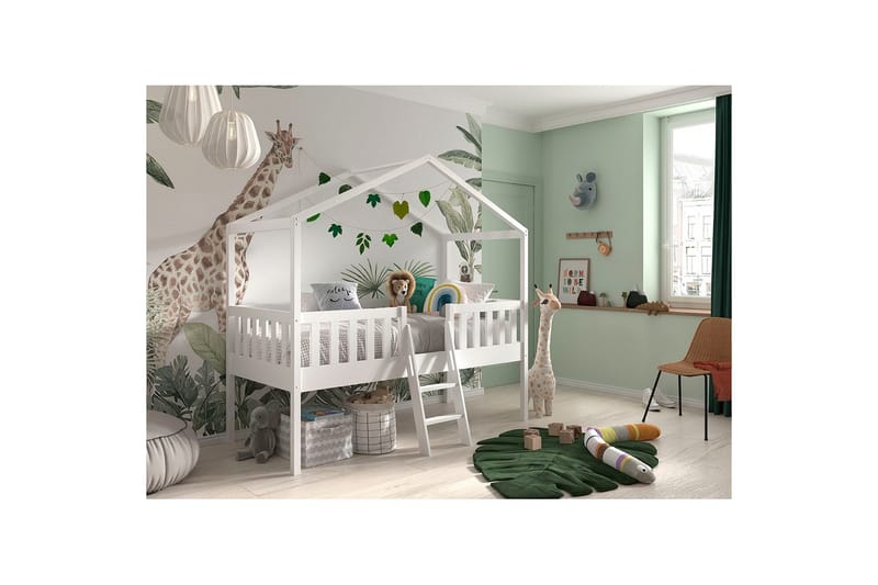 Hussäng med stege Dallas 90x200 cm Vit - Barn & bebis - Barnmöbler - Barnsäng & juniorsäng