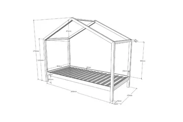 Hussäng med textilsats Dallas 90x200 cm Naturlig, Utan staket, Utan låda - Naturlig, Utan staket, Utan låda - Barn & bebis - Barnmöbler - Barnsäng & juniorsäng - Hussäng