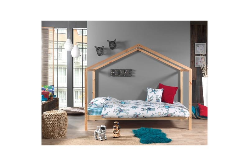 Hussäng med textilsats Dallas 90x200 cm Naturlig, Utan staket, Utan låda - Naturlig, Utan staket, Utan låda - Barn & bebis - Barnmöbler - Barnsäng & juniorsäng - Hussäng