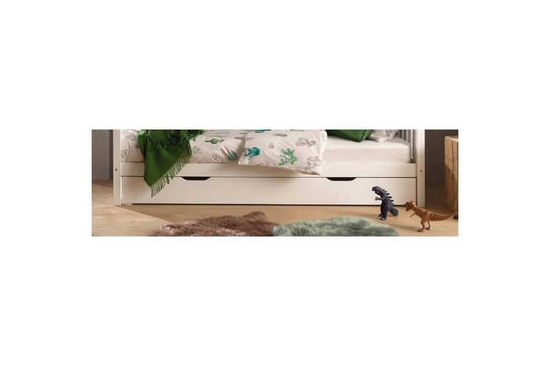 Hussäng med textilsats Dallas 90x200 cm Vit, Utan staket, Med låda - Vit, Utan staket, Med låda - Barn & bebis - Barnmöbler - Barnsäng & juniorsäng - Hussäng