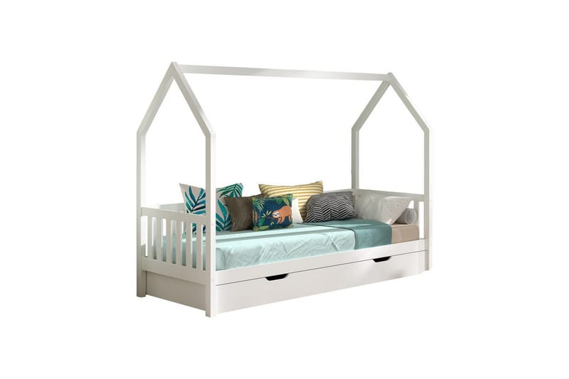 Hussäng med undersäng Cabane 90x200 cm Vit - Vit - Barn & bebis - Barnmöbler - Barnsäng & juniorsäng