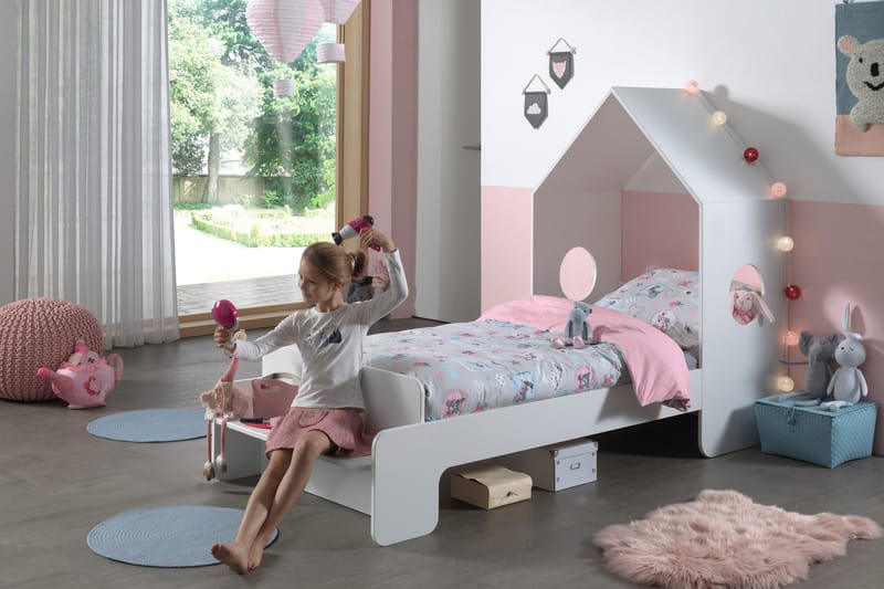 MORAST Hussäng 90x140 cm Vit/Svart - Vit - Barn & bebis - Barnmöbler - Barnsäng & juniorsäng - Hussäng