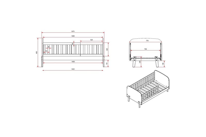 Juniorsäng Kiddy - Barn & bebis - Barnmöbler - Barnsäng & juniorsäng