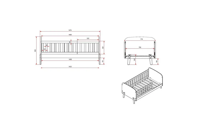 Juniorsäng Kiddy - Barn & bebis - Barnmöbler - Barnsäng & juniorsäng