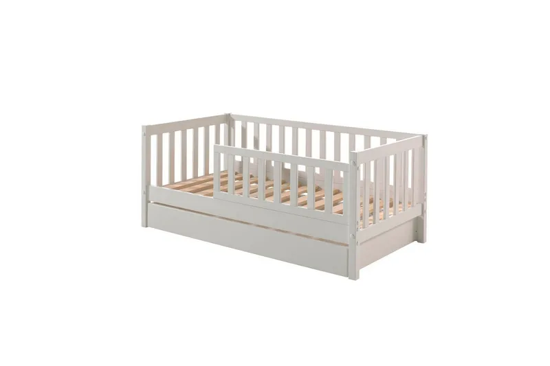 Juniorsäng med låda Peuterbed Vit, Vit