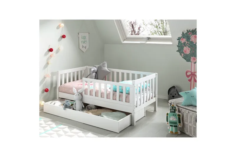 Juniorsäng med låda Peuterbed Vit - Vit - Barn & bebis - Barnmöbler - Barnsäng & juniorsäng