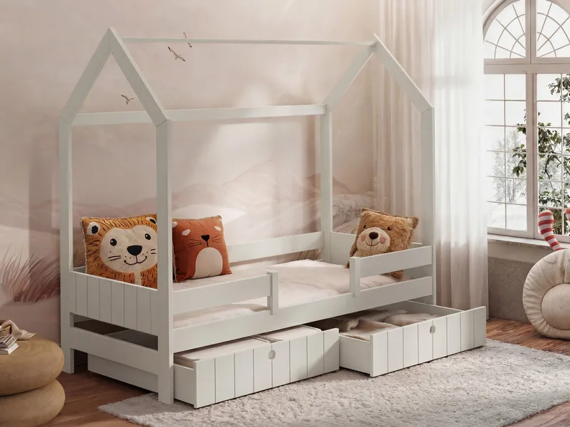 Kagetaka Sängram Hussäng 80x180 cm med förvaring - Beige - Barn & bebis - Barnmöbler - Barnsäng & juniorsäng - Hussäng