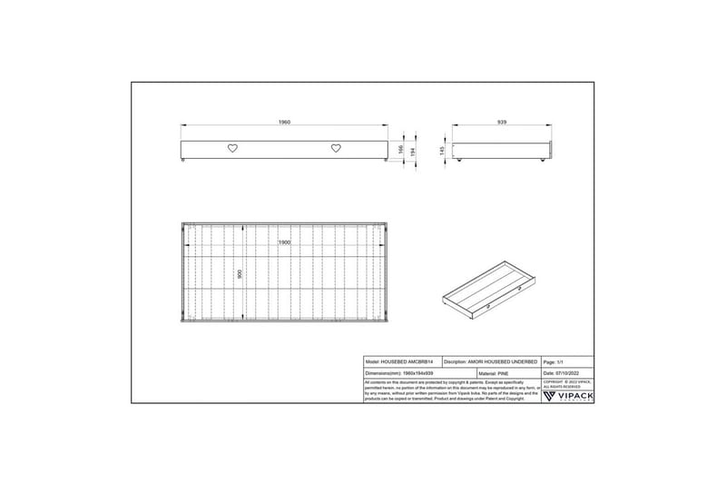 Låda för HouseBed Amori Vit - Barn & bebis - Barnmöbler - Barnsäng & juniorsäng - Hussäng