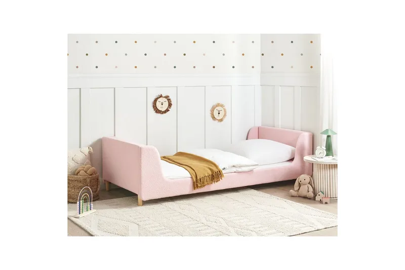 Barnsäng Laye - Rosa, ljust trä - Barn & bebis - Barnmöbler - Barnsäng & juniorsäng