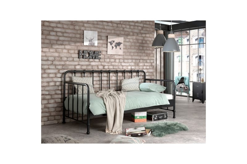 Loftsäng Bronxx Svart 90x200 cm - Barn & bebis - Barnmöbler - Barnsäng & juniorsäng