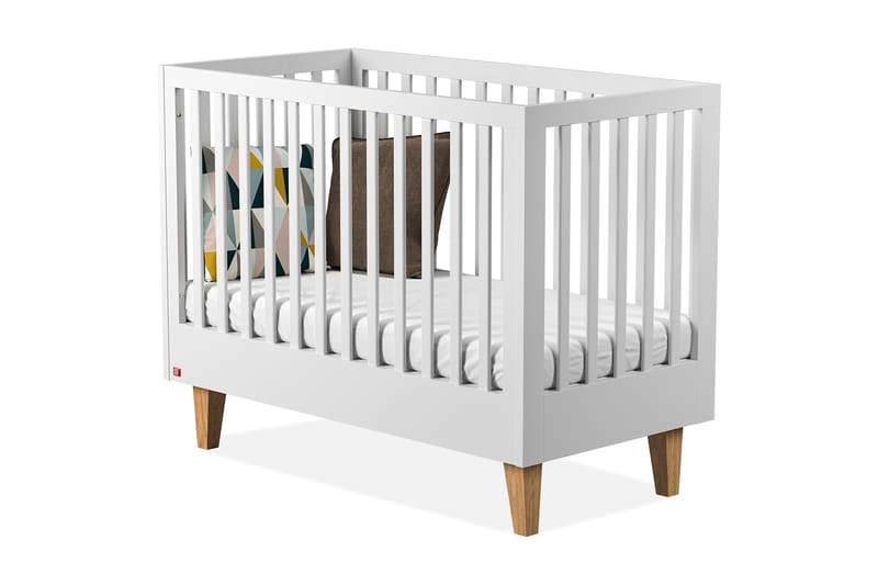LOUNGE Spjälsäng 60x120 cm Trä/Natur/Vit - Ek/vit - Barn & bebis - Barnmöbler - Barnsäng & juniorsäng