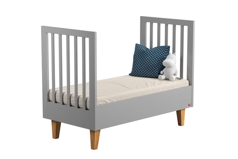 LOUNGE Spjälsäng 70x140 cm Grå/Trä/Natur - Grå/Ek - Barn & bebis - Barnmöbler - Barnsäng & juniorsäng