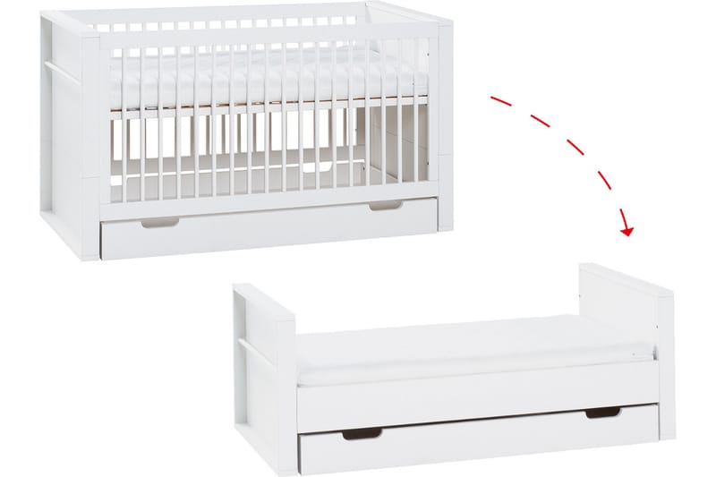MILK Spjälsäng 70x140 cm Vit - Vit - Barn & bebis - Barnmöbler - Barnsäng & juniorsäng