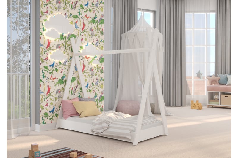 RENAIX Hussäng 80x160 cm Tipi med Madrass Vit - Hussäng