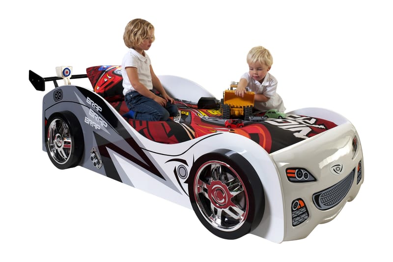 RILLERY Barnsäng/Bilsäng Racing Vit - Vit - Barn & bebis - Barnmöbler - Barnsäng & juniorsäng
