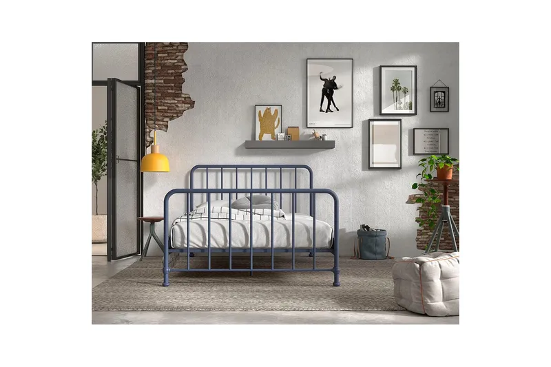 Säng Bronxx Blå, 140 x 200 cm - Blå, 140 x 200 cm - Barn & bebis - Barnmöbler - Barnsäng & juniorsäng