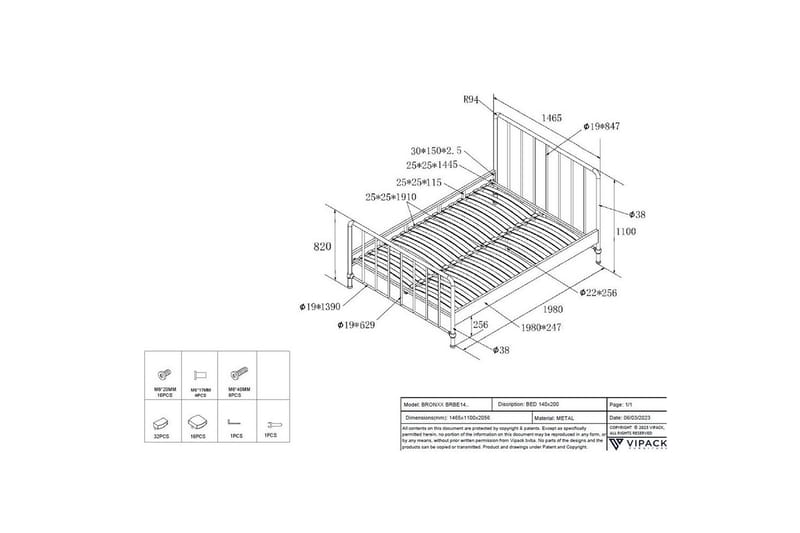Säng Bronxx Olivgrön, 140 x 200 cm - Olivgrön, 140 x 200 cm - Barn & bebis - Barnmöbler - Barnsäng & juniorsäng