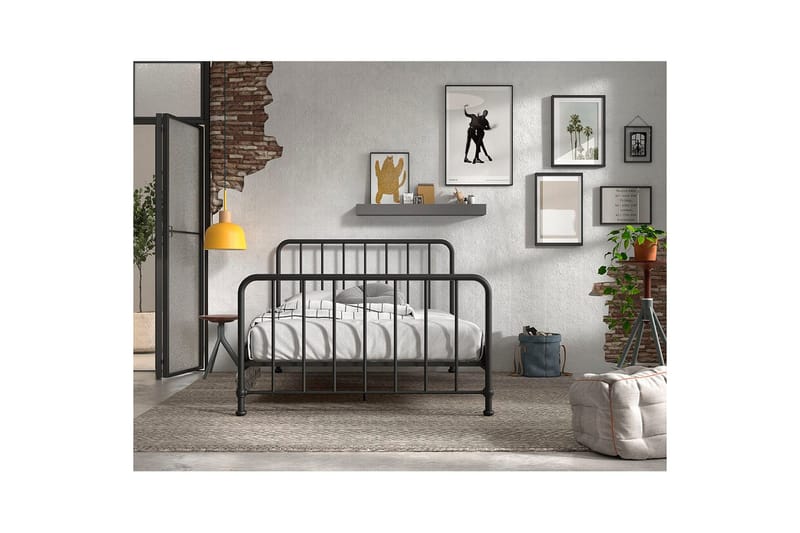 Säng Bronxx Svart, 140 x 200 cm - Svart, 140 x 200 cm - Barn & bebis - Barnmöbler - Barnsäng & juniorsäng