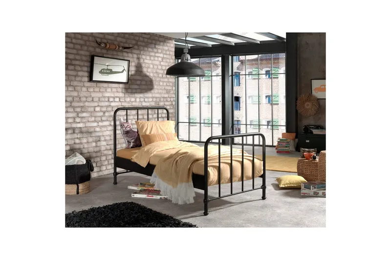 Säng Bronxx Svart, 90 x 200 cm - Svart, 90 x 200 cm - Barn & bebis - Barnmöbler - Barnsäng & juniorsäng