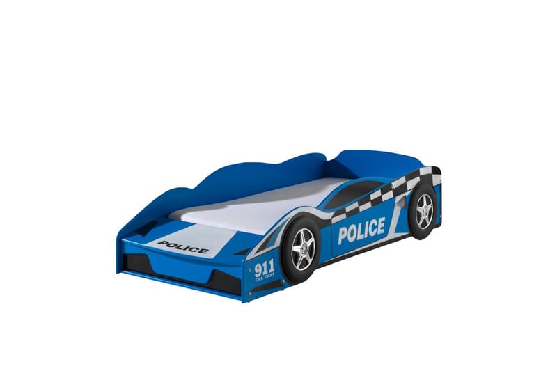 Säng för småbarns polisbil 70x140 cm Med madrass, Med madrass