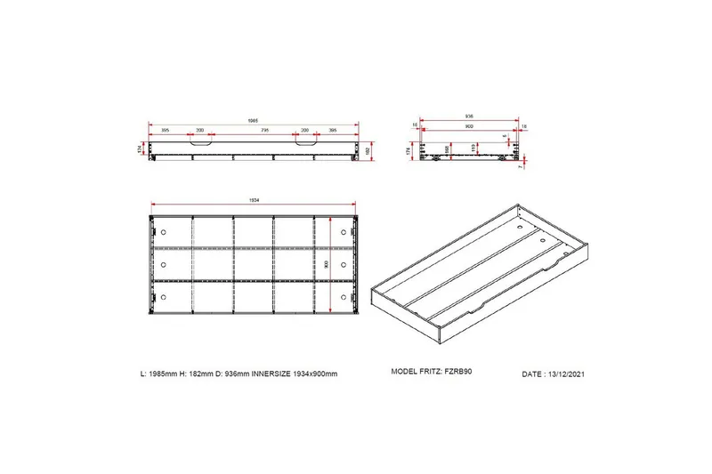 Säng Fritz med 1 Låda Vit - Vit - Barn & bebis - Barnmöbler - Barnsäng & juniorsäng
