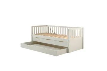 Säng Fritz med 3 Lådor och Undersäng Vit - Vit - Barn & bebis - Barnmöbler - Barnsäng & juniorsäng
