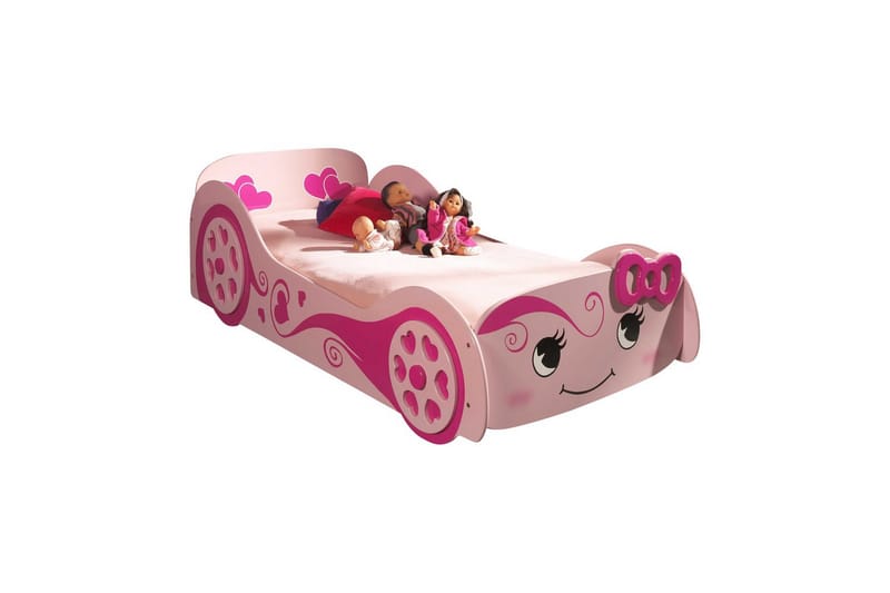 Säng Love Car Rosa 90x200 cm Med madrass - Med madrass - Barn & bebis - Barnmöbler - Barnsäng & juniorsäng