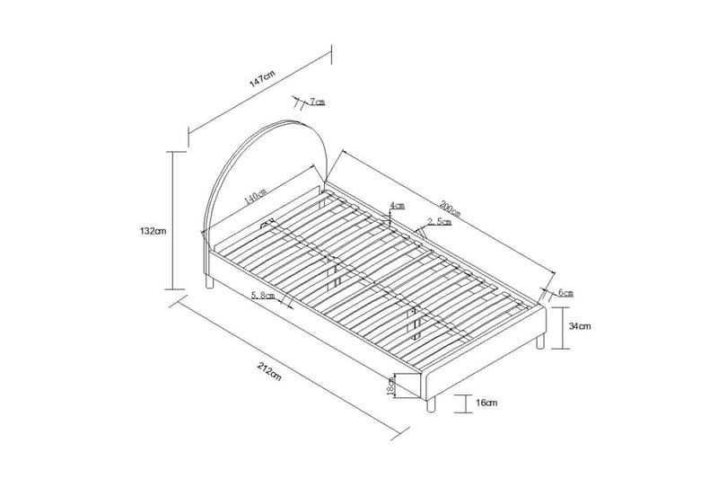 Säng med 2 nattduksbord Moon 140x200 cm Olivgrön - Olivgrön - Barn & bebis - Barnmöbler - Barnsäng & juniorsäng