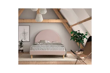 Säng med 2 nattduksbord Moon 140x200 cm Rosa - Rosa - Barn & bebis - Barnmöbler - Barnsäng & juniorsäng