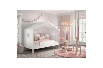 Säng med fallskydd Amori Vit - Barn & bebis - Barnmöbler - Barnsäng & juniorsäng - Hussäng