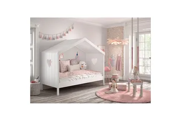 Säng med fallskydd Amori Vit - Barn & bebis - Barnmöbler - Barnsäng & juniorsäng - Hussäng