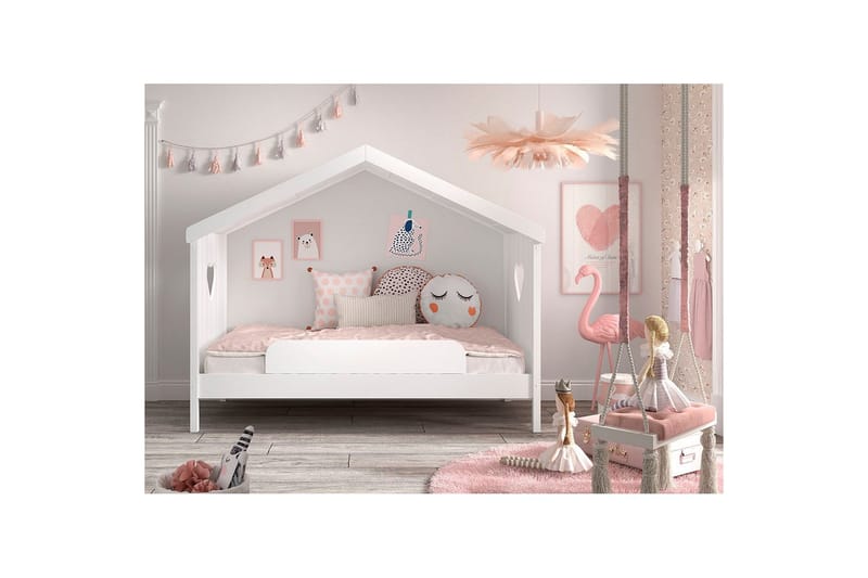 Säng med fallskydd Amori Vit - Barn & bebis - Barnmöbler - Barnsäng & juniorsäng - Hussäng