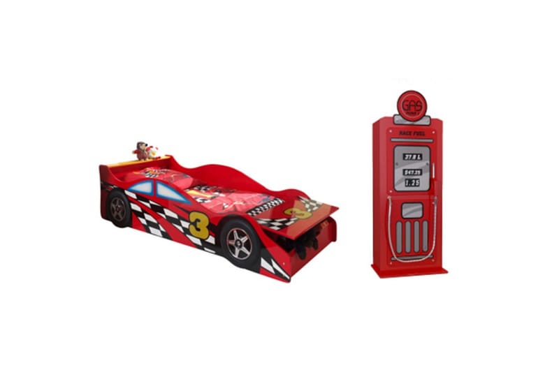 Säng med garderob Race Red 70x140 cm