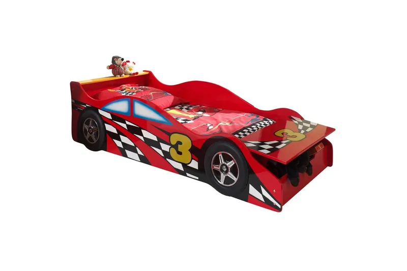 Säng med garderob Race Red 70x140 cm - Barn & bebis - Barnmöbler - Barnsäng & juniorsäng - Hussäng