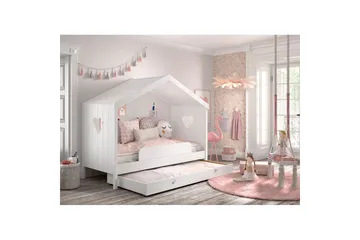 Säng med låda fallskydd Amori Vit - Barn & bebis - Barnmöbler - Barnsäng & juniorsäng - Hussäng