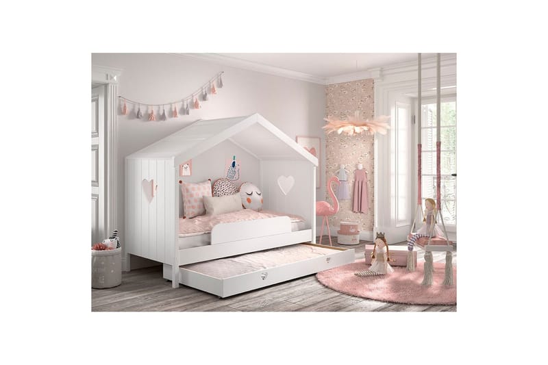 Säng med låda fallskydd Amori Vit - Barn & bebis - Barnmöbler - Barnsäng & juniorsäng - Hussäng