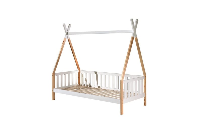 Säng med Låda Tipi Vit, Med staket - Vit, Med staket - Barn & bebis - Barnmöbler - Barnsäng & juniorsäng - Hussäng