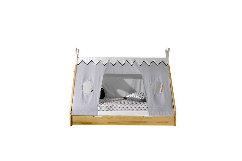 Säng med Lådtextilsats Tipi Natur - Natur - Barn & bebis - Barnmöbler - Barnsäng & juniorsäng - Hussäng
