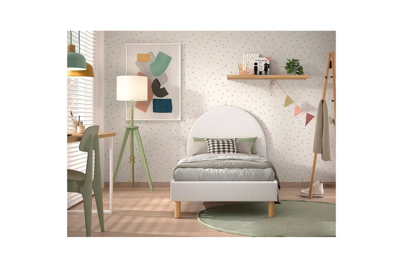 Säng med nattduksbord Moon 90x200 cm Wite - Wite - Barn & bebis - Barnmöbler - Barnsäng & juniorsäng