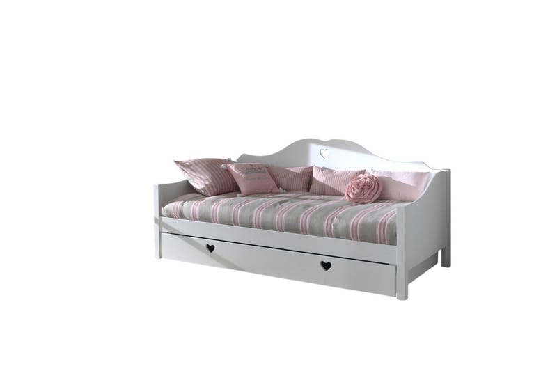 Säng med ribbotten låda Amori Vit