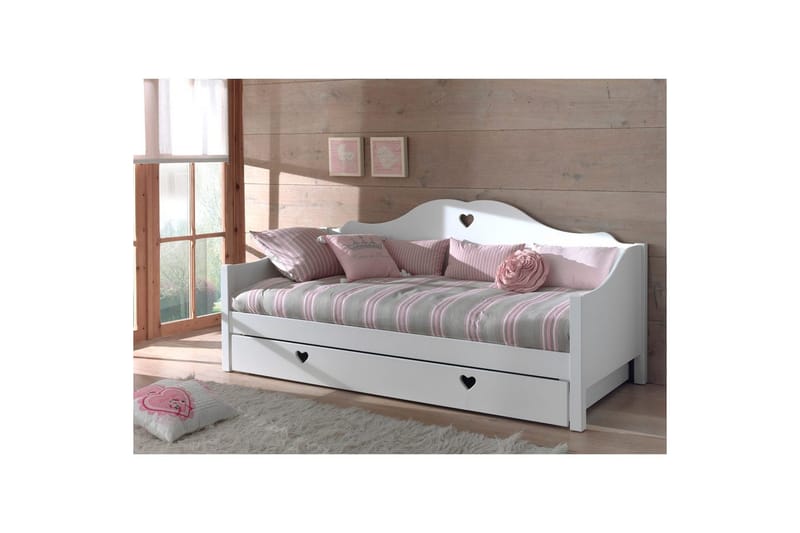 Säng med ribbotten låda Amori Vit - Barn & bebis - Barnmöbler - Barnsäng & juniorsäng