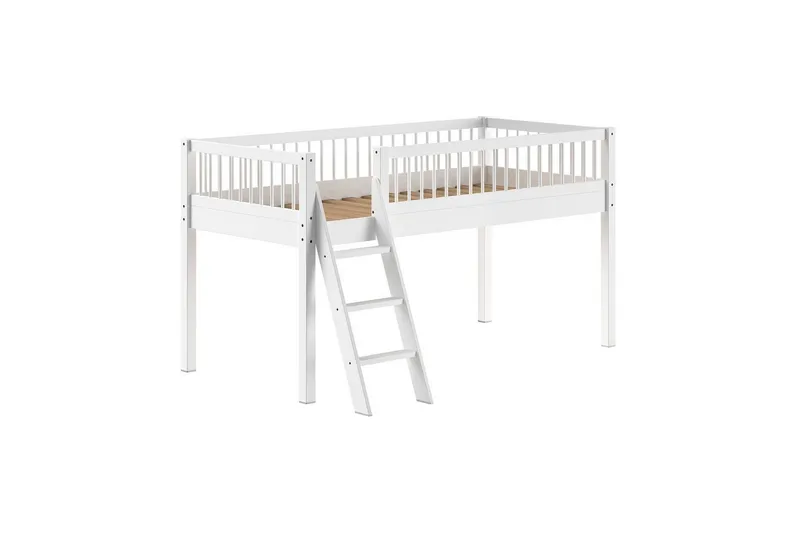 Säng med textil set mellansovare Forrest Vit - Vit - Barn & bebis - Barnmöbler - Barnsäng & juniorsäng - Hussäng