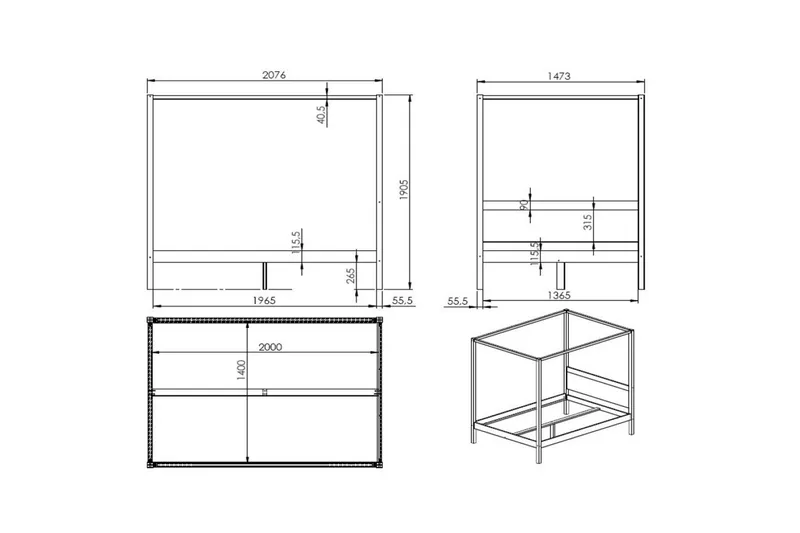 Säng med textil set Pino Canvas - Barn & bebis - Barnmöbler - Barnsäng & juniorsäng