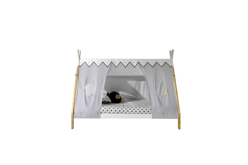 Säng med Textil Tipi 90x200 cm Med ben, Med ben