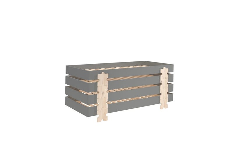 Säng Modulo med pusselbitarfötter Grå, 4 - Grå, 4 - Barn & bebis - Barnmöbler - Barnsäng & juniorsäng